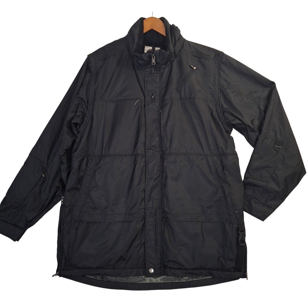 SCOTTEVEST Travel Jacket Men's LT Black Multi Pocket Utility Techwear Hooded